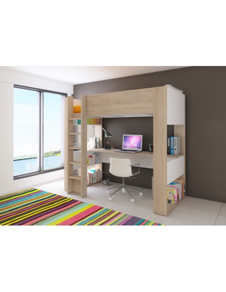 Cama estudio con escritorio 90x200cm. Bo5