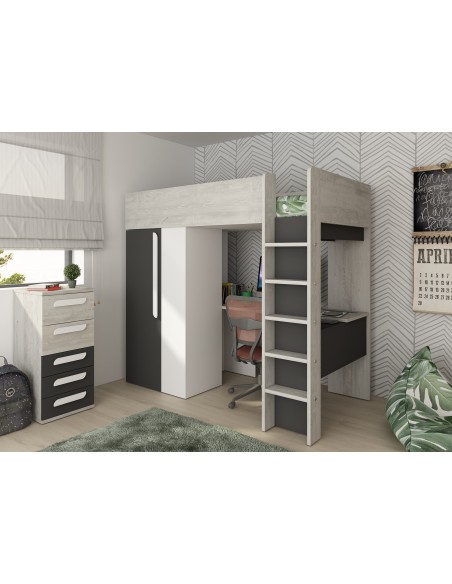 Studio highsleeper bed with wardrobe RS - Bo9