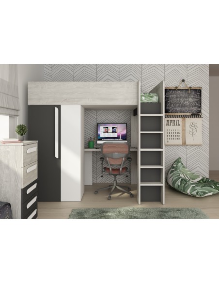 Studio highsleeper bed with wardrobe RS - Bo9