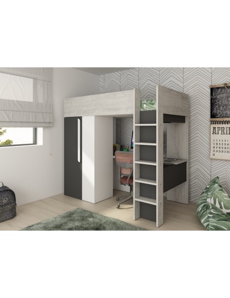 Studio highsleeper bed with wardrobe RS - Bo9