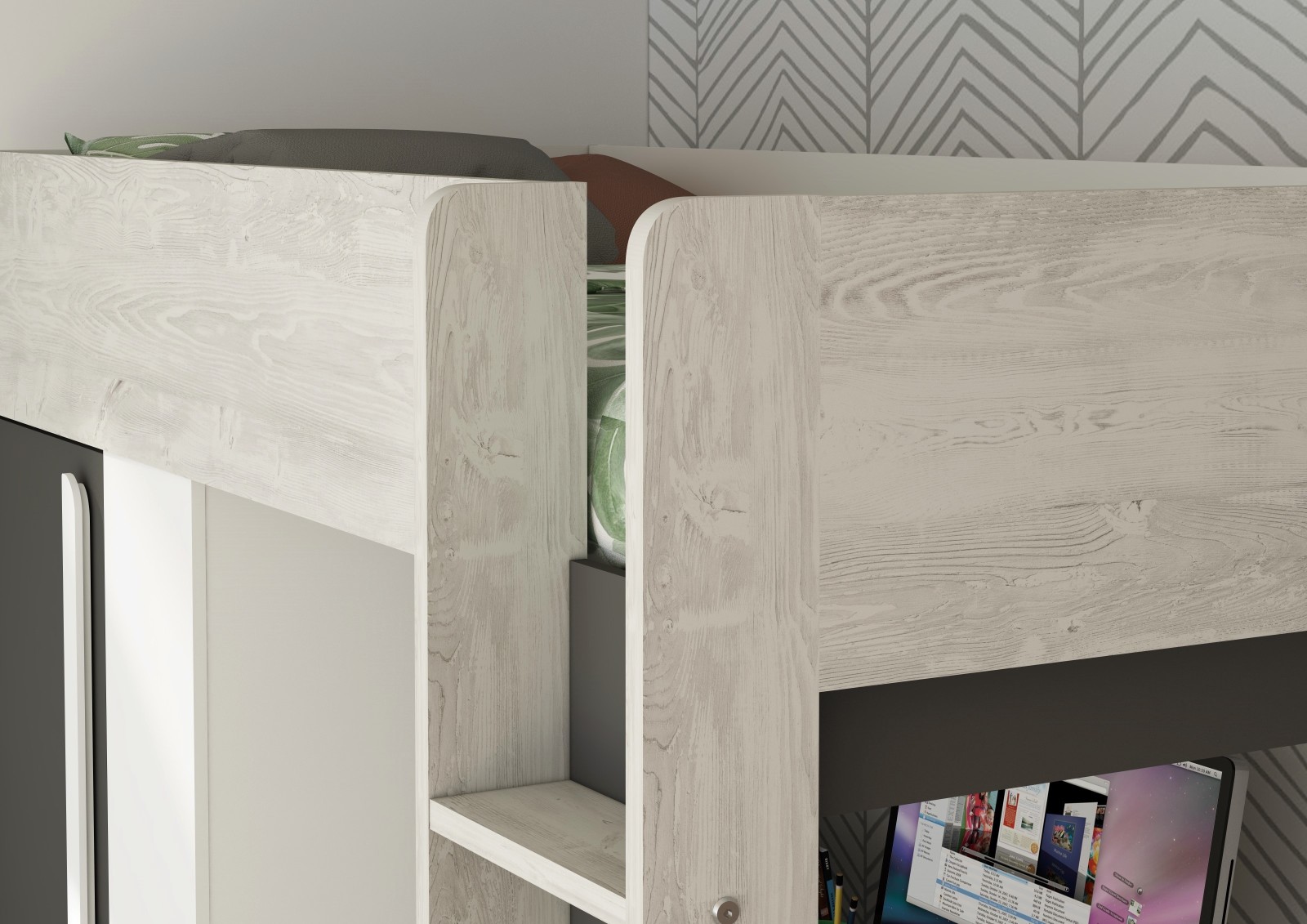 Studio highsleeper bed with wardrobe RS - Bo9