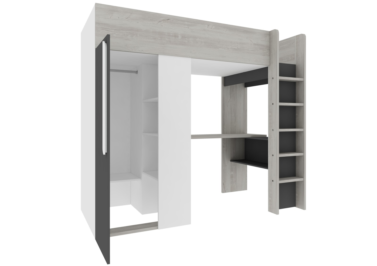 Studio highsleeper bed with wardrobe RS - Bo9