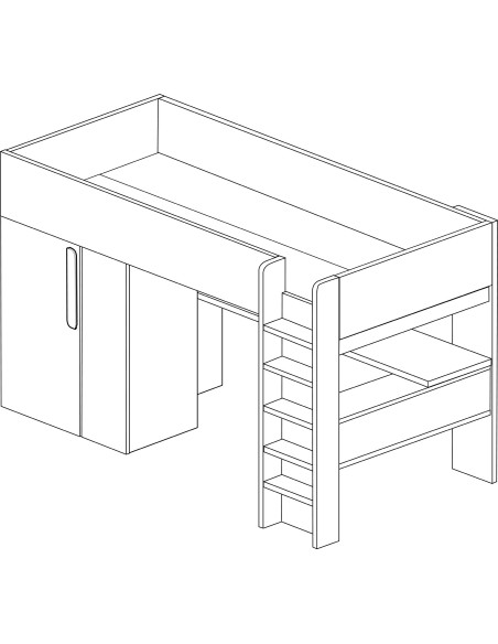 Studio highsleeper bed with wardrobe RS - Bo9