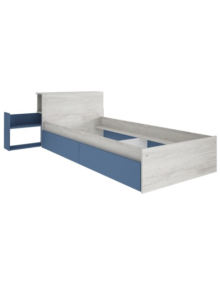 Single bed 90x200cm with bedside and drawers. Jazz