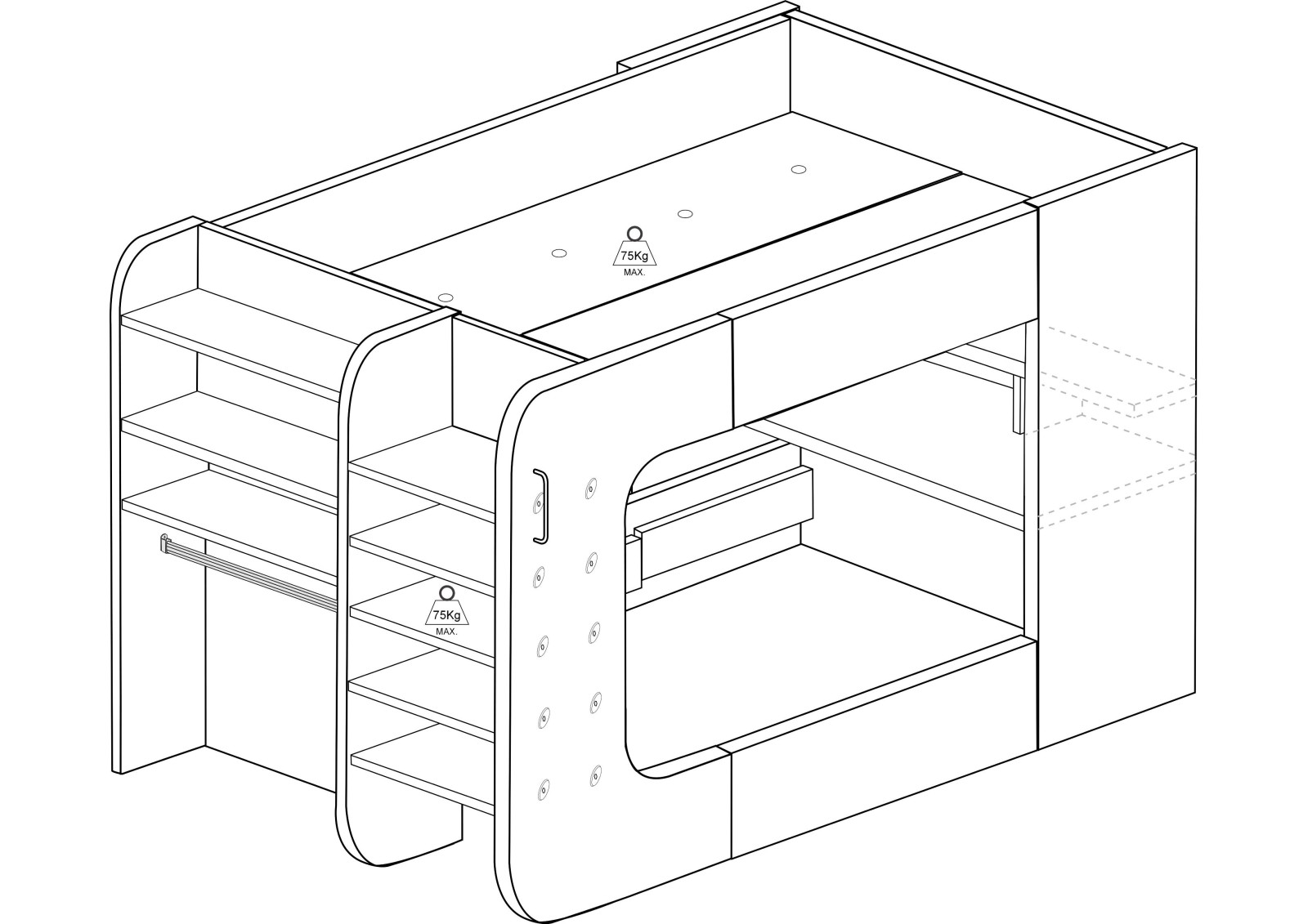 Gamer bunkbed 120x200cm. Mspace