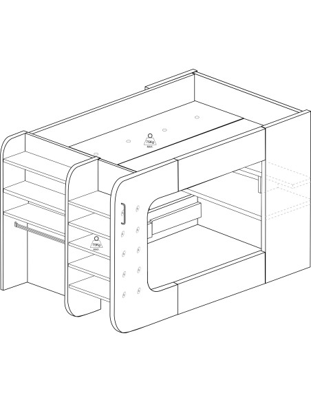 Gamer bunkbed 120x200cm. Mspace
