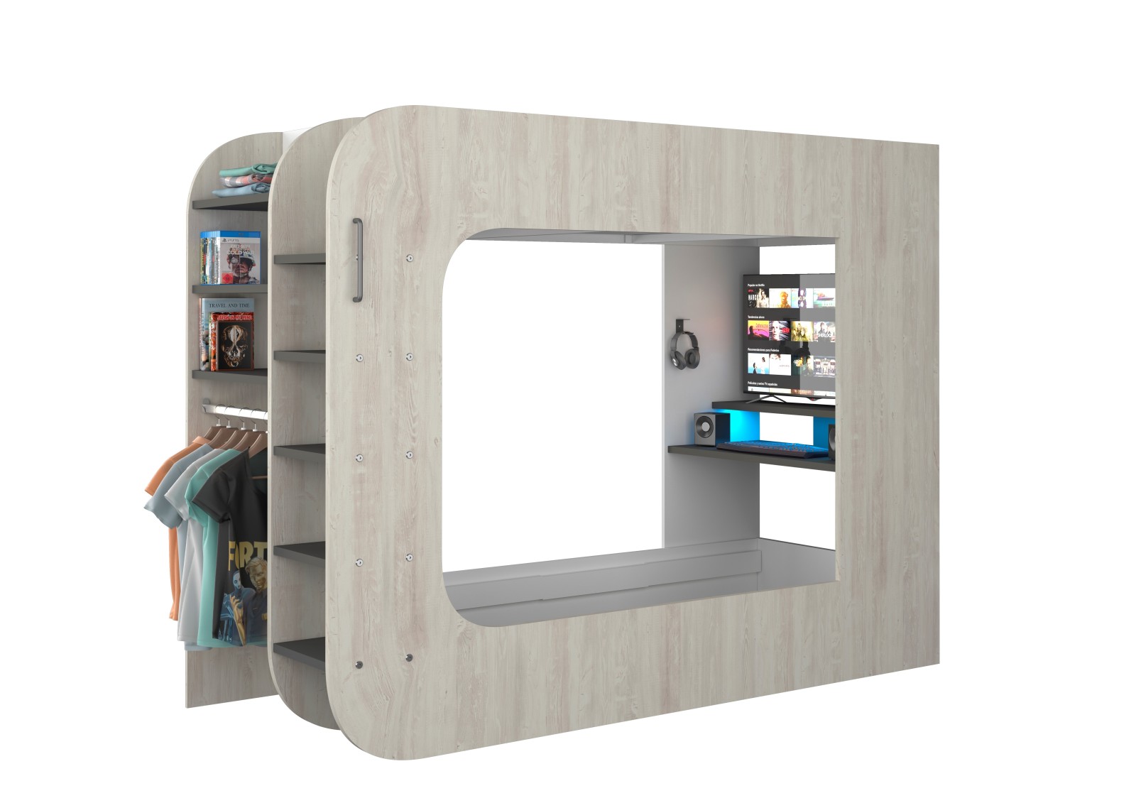 Gamer bunkbed 90x200cm Cascina. Mspace