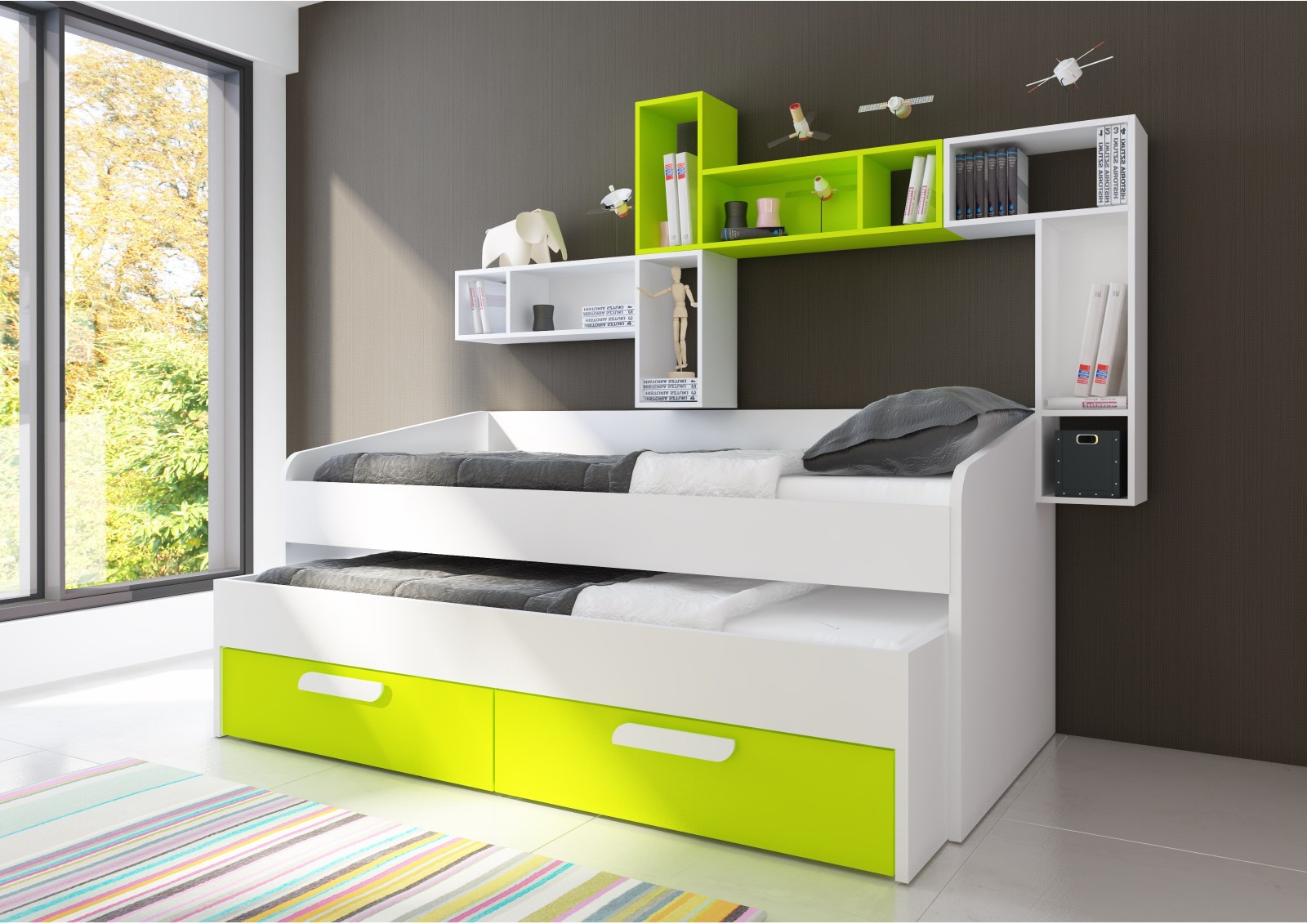 Compact bed 90x190cm with drawers Bo12 OUTLET