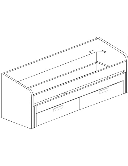 Compact bed 90x190cm with drawers Bo12 OUTLET