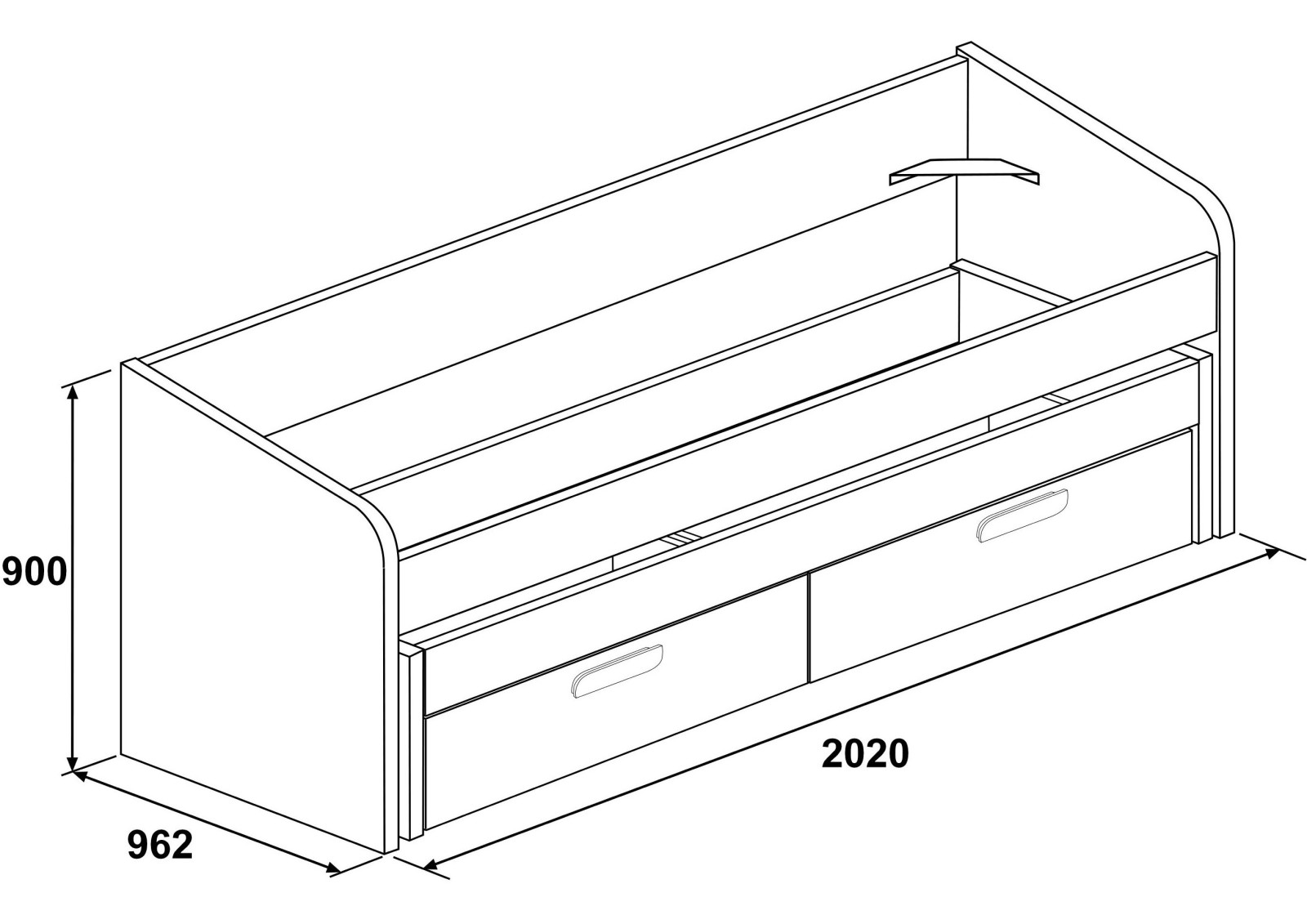 Cama nido 90x190cm con cajones Bo12 - OUTLET