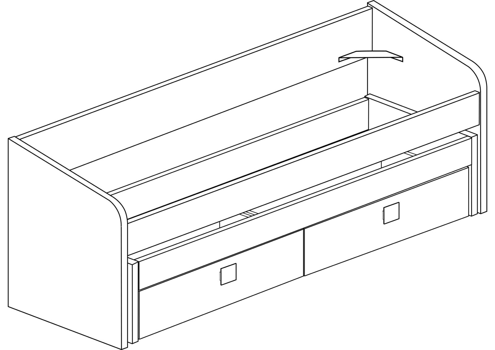 Cama nido 90x190cm Cascina con cajones Bo12