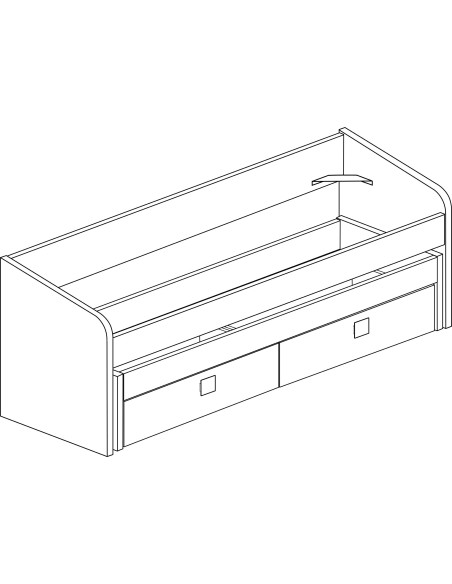 Cama nido 90x200cm Cascina con cajones Bo12