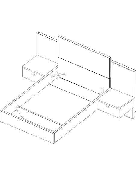 Double bed 140x190cm with nightstands. FLOAT 2