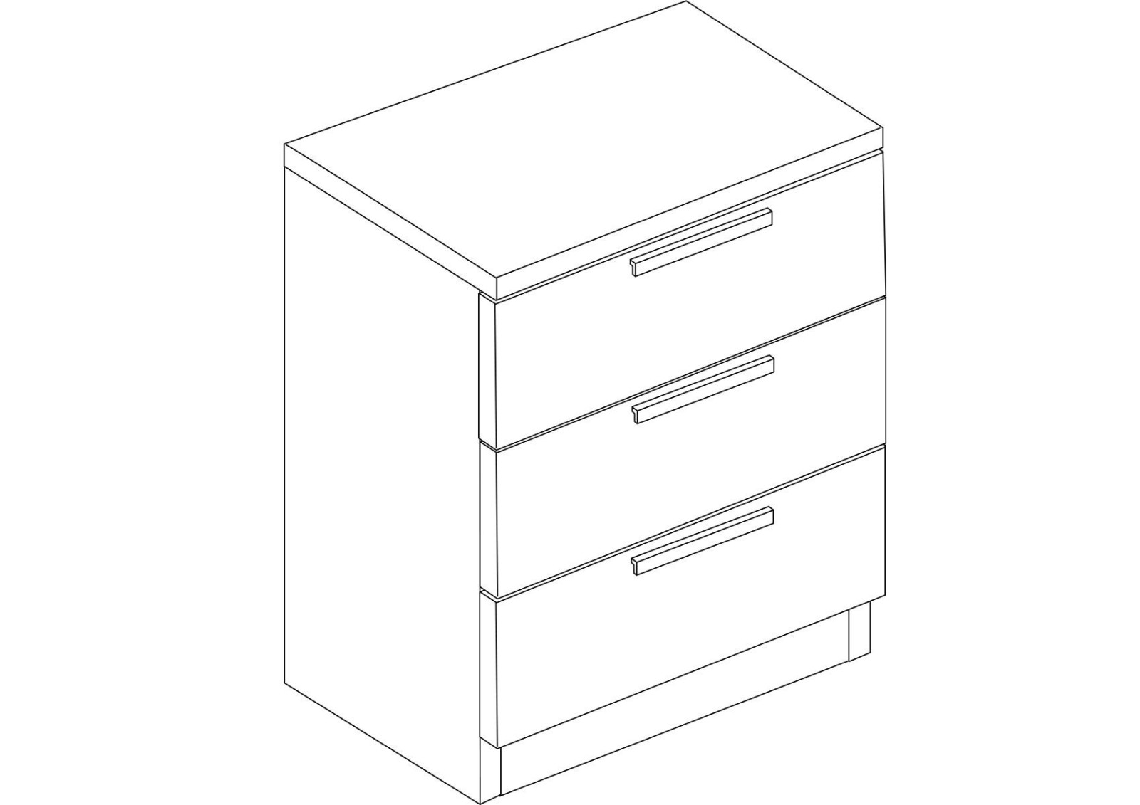 Nightstand 3 drawers  Eco+