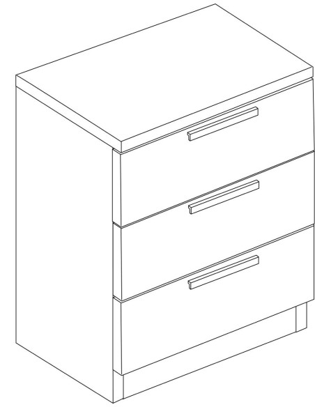 Nightstand 3 drawers  Eco+