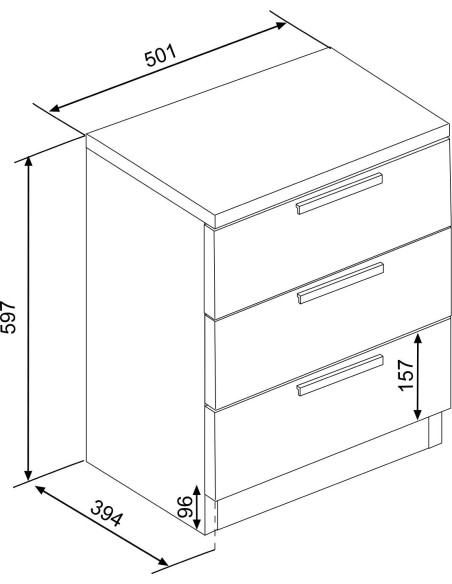Nightstand 3 drawers  Eco+