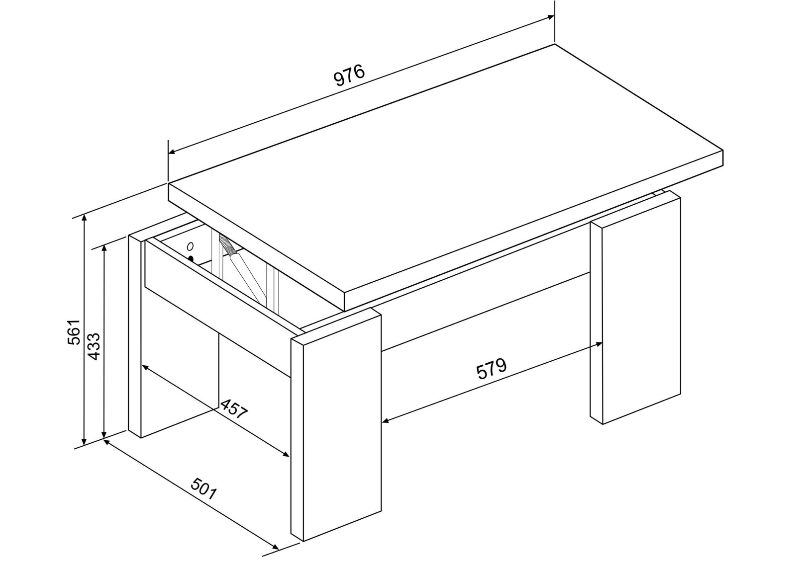 Mesa de centro elevable ECO+