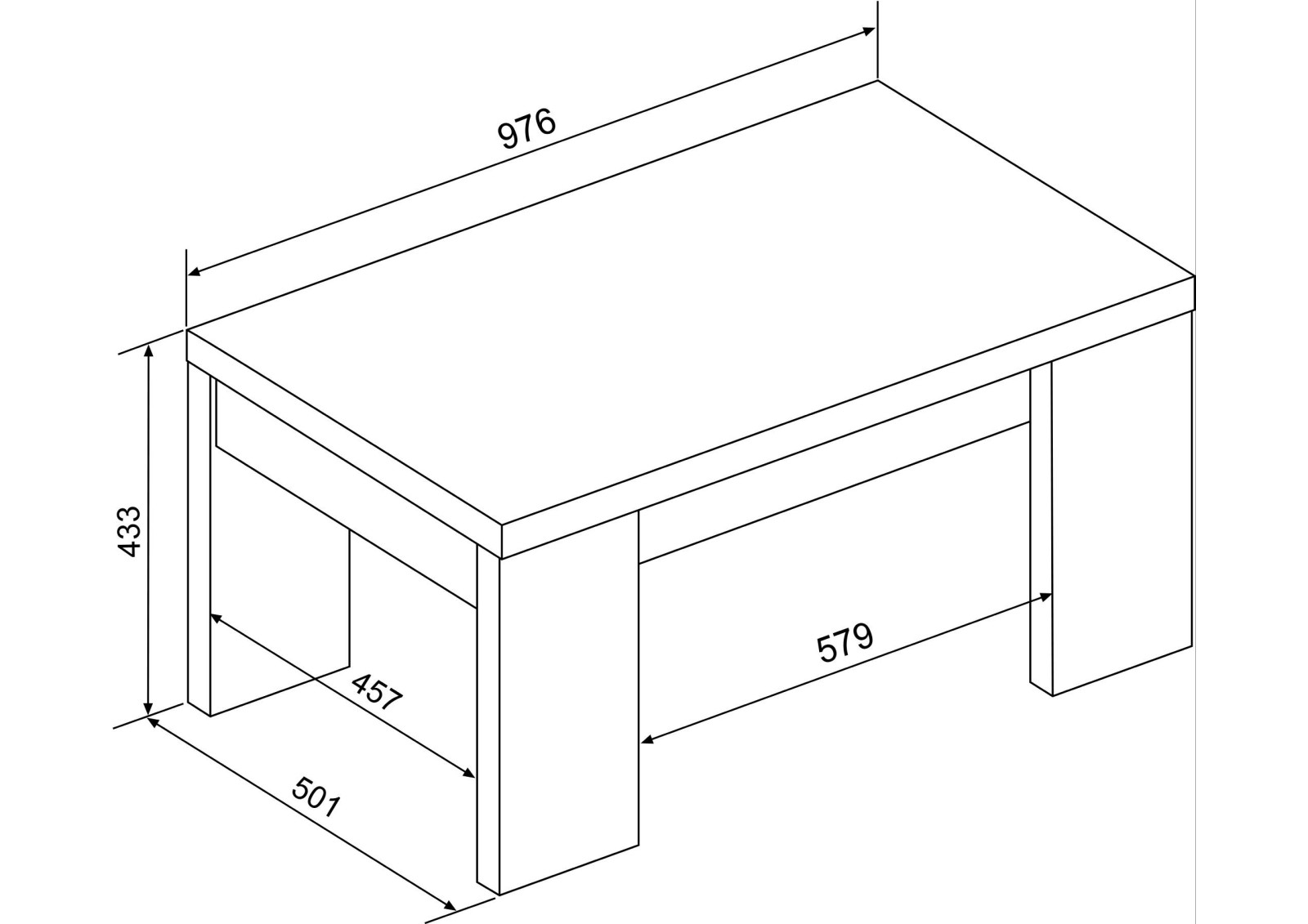 Mesa de centro elevable ECO+