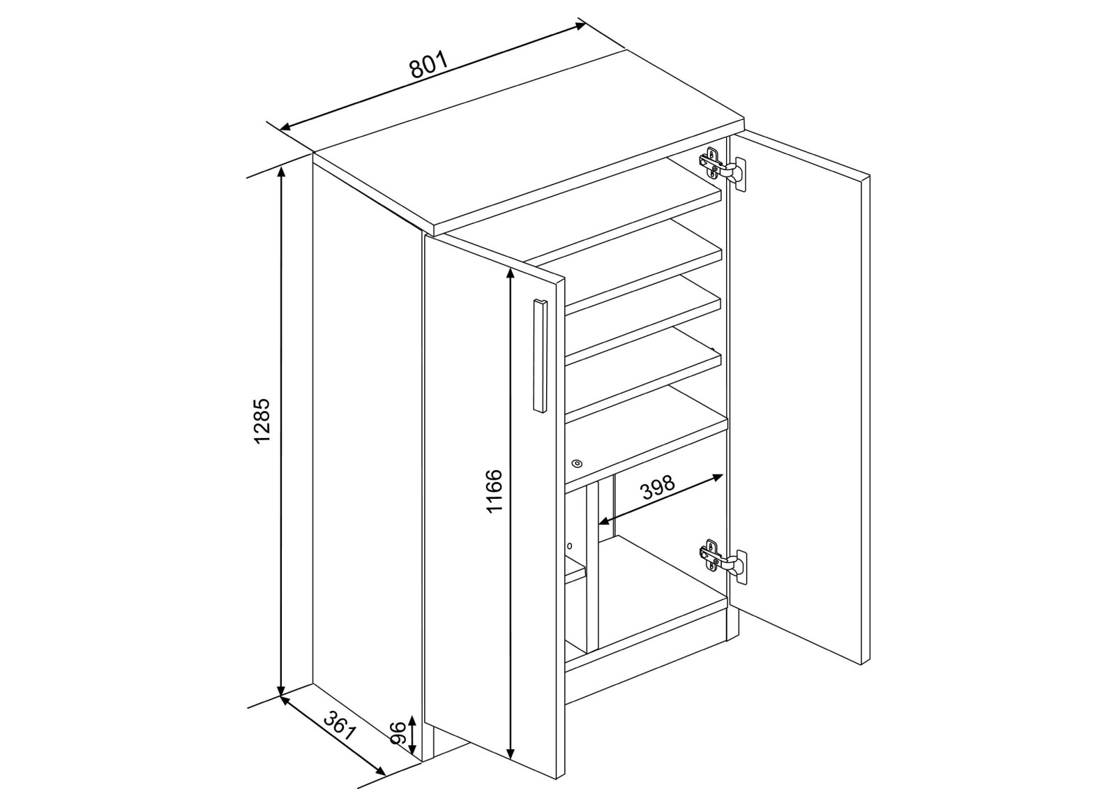 Armario zapatero 2 puertas Eco+