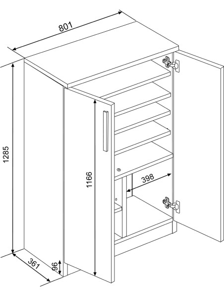 Armario zapatero 2 puertas Eco+