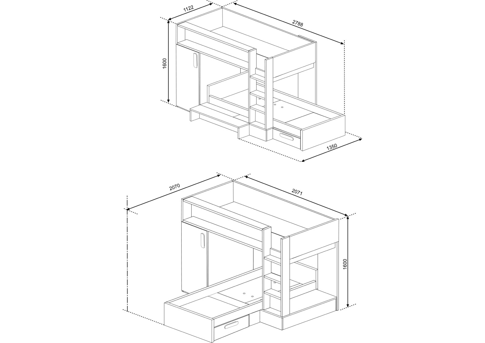 Bunk Bed 90x200cm Bo6