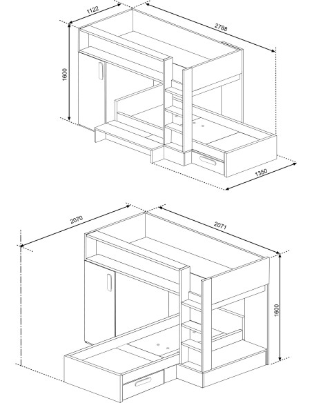 Bunk Bed 90x200cm Bo6