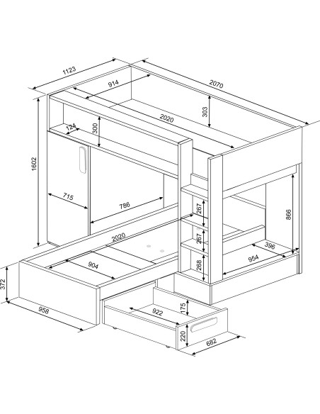 Bunk Bed 90x200cm Bo6