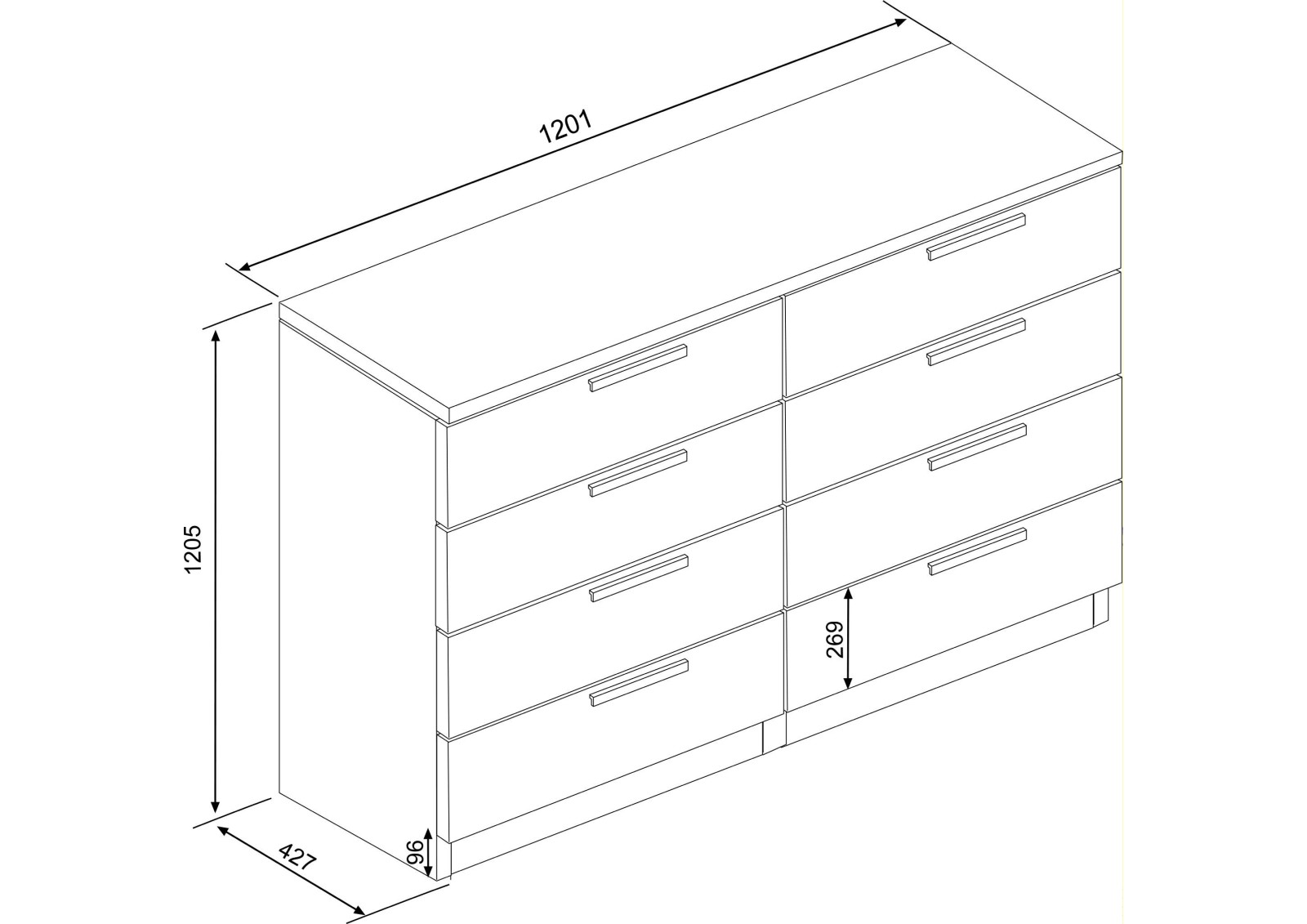 Chest 8 drawers Eco+