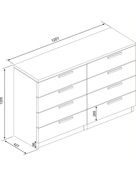 Chest 8 drawers Eco+