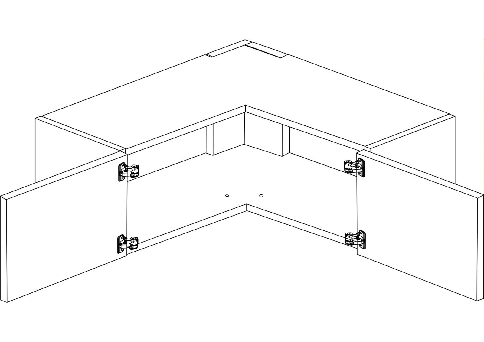 Upper corner wardrobe 2 doors Eco+