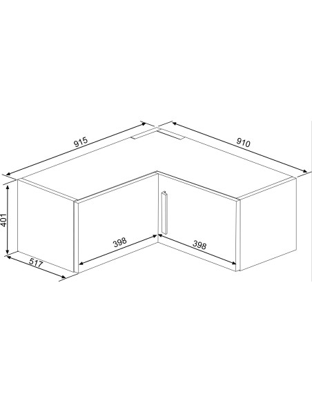 Upper corner wardrobe 2 doors Eco+