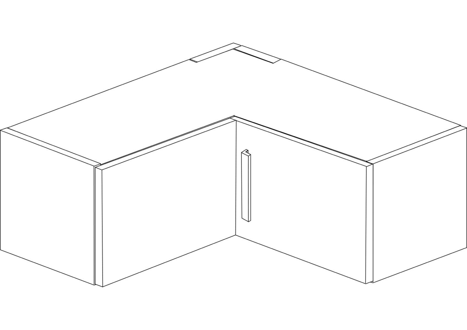 Upper corner wardrobe 2 doors Eco+