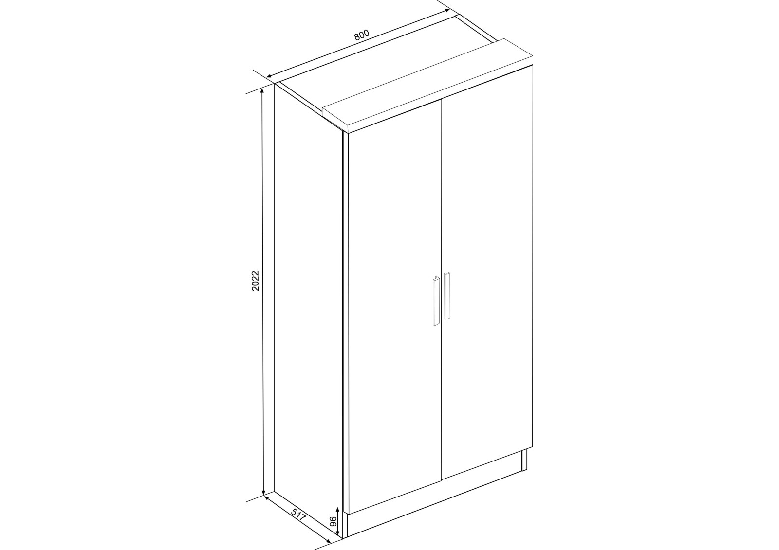 Wardrobe 2 doors Eco+ OUTLET