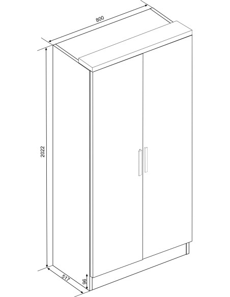 Wardrobe 2 doors Eco+ OUTLET