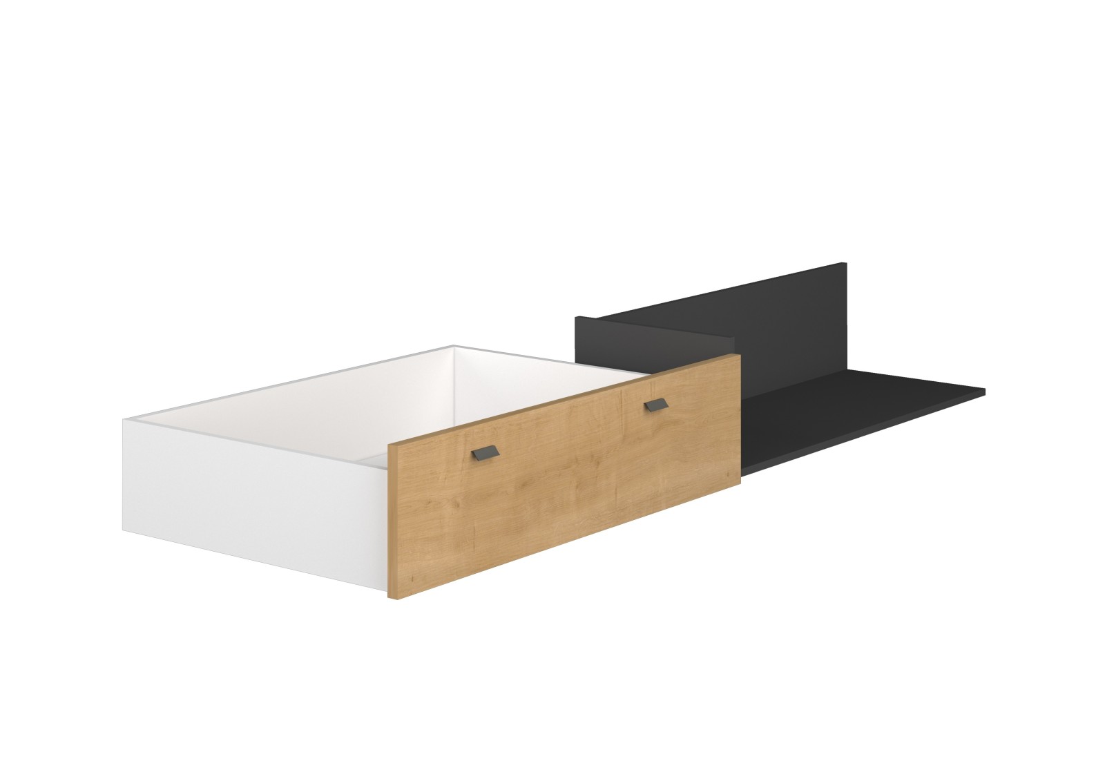 Drawer and shelf under double bed 140 x190cm ALBA