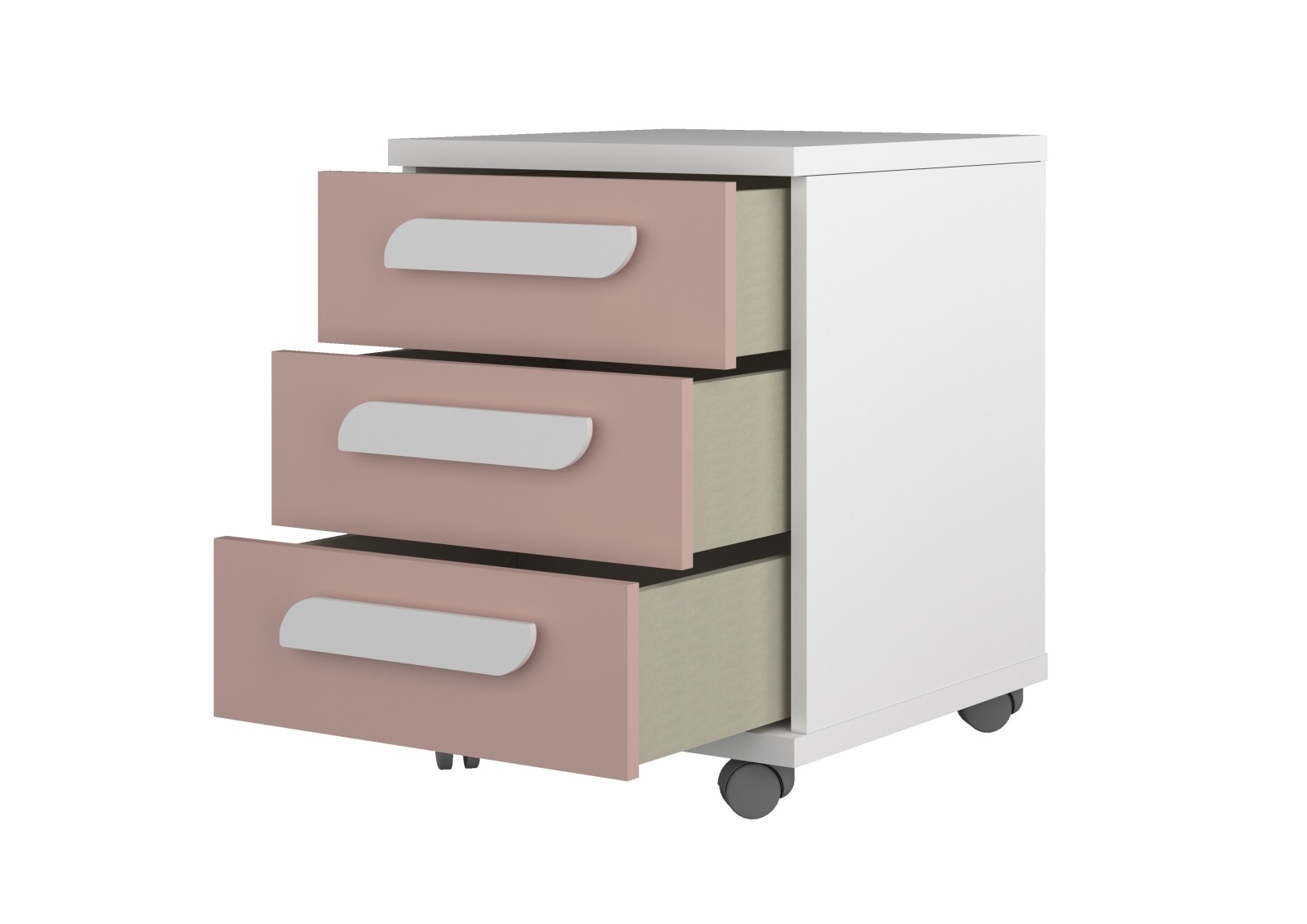 Nighstand 3 drawers white + colours Bo0 -LH