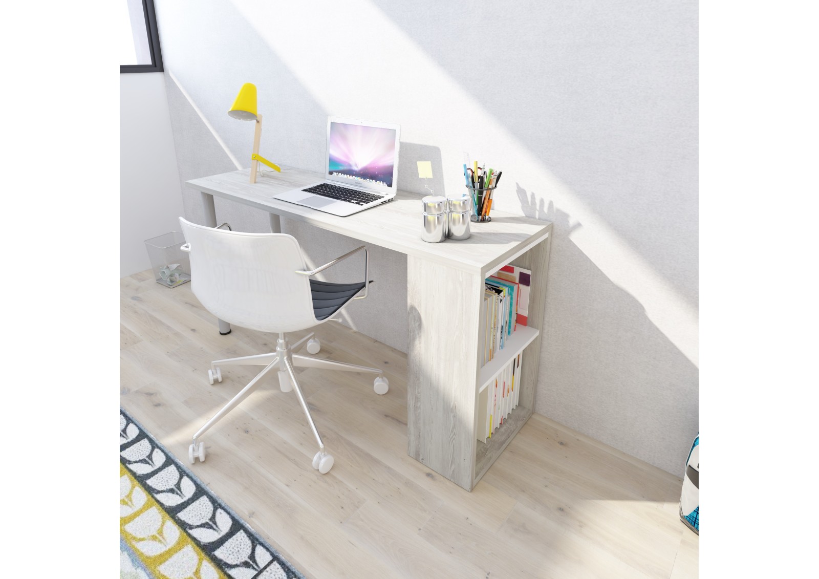 Desk 200cm with metal legs or support Bo0.