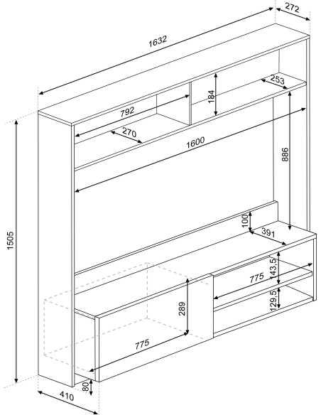 Entertainment centre CUBE large