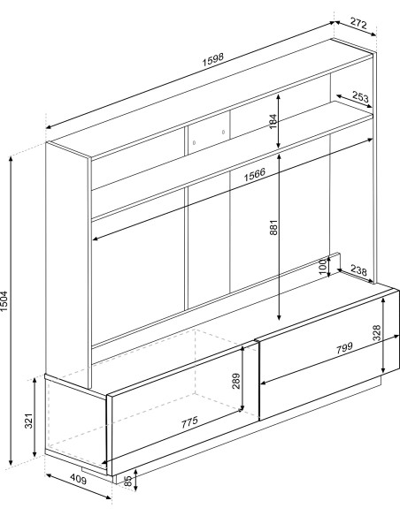 Furniture centre CUBE 2