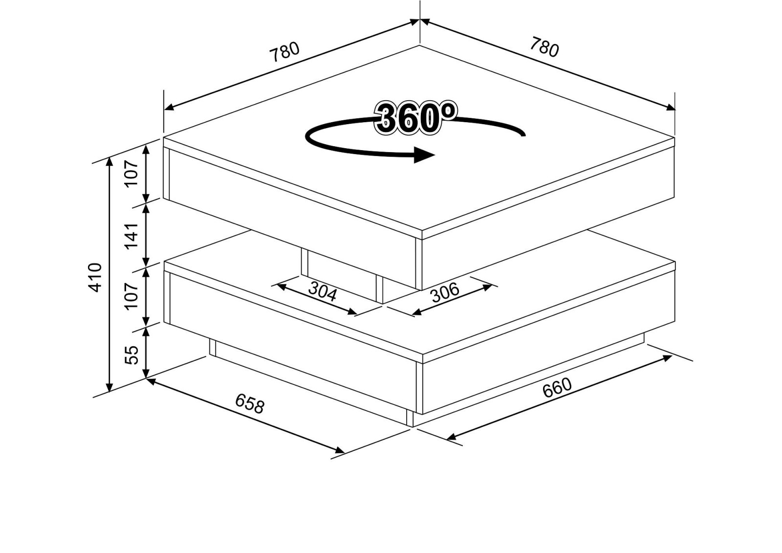 Rotative Coffee table  SOHO