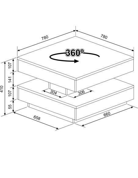 Mesa de centro rotatoria SOHO