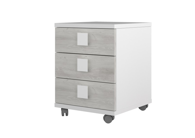 Nightstand 3 drawers white + colours Bo0 - TAr