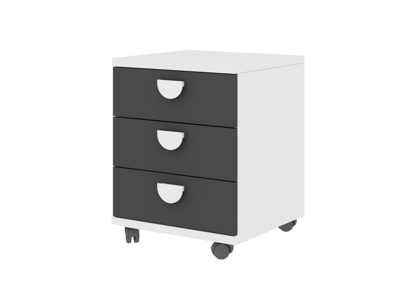 Nighstand 3 drawers white + colours Bo0 - MH
