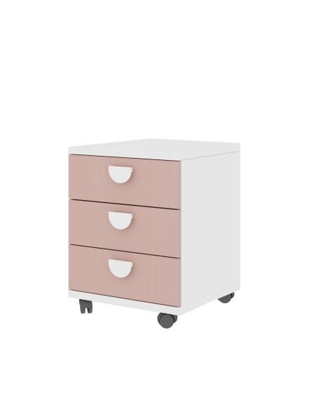 Nighstand 3 drawers white + colours Bo0 - MH