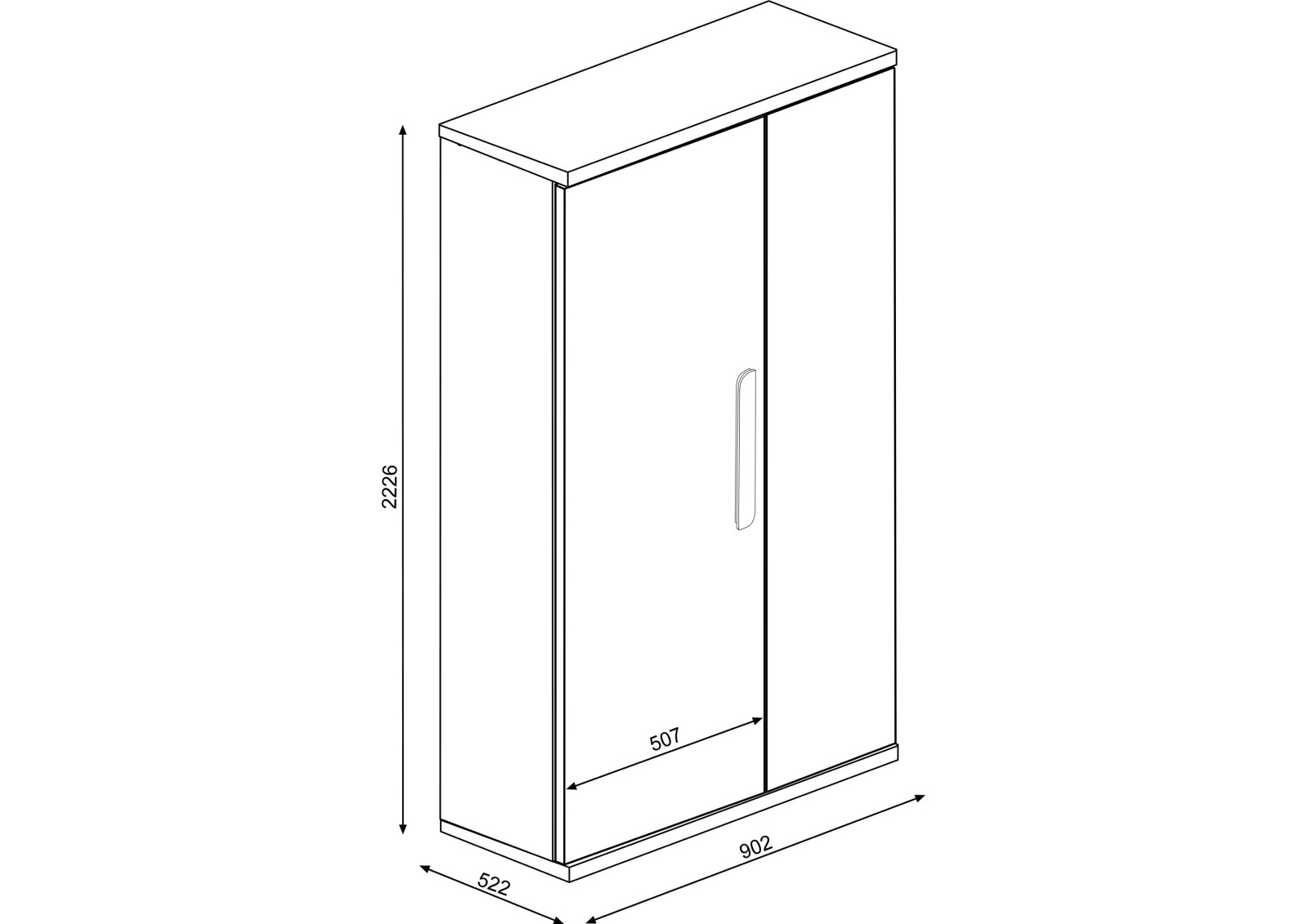 Wardrobe 2 doors white + colours Bo0 - ArH