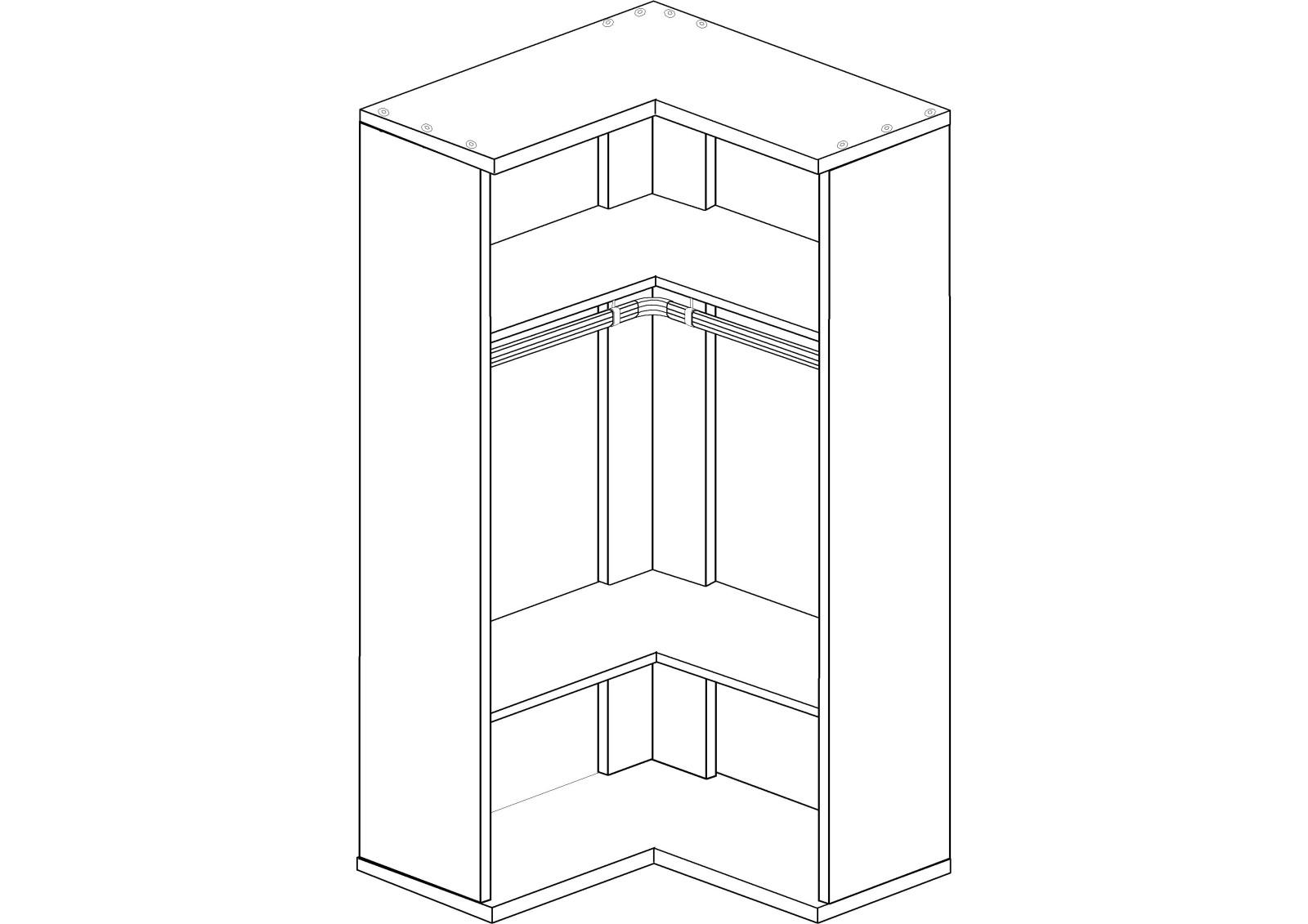 Corner wardrobe white + colours BO0 - TArt