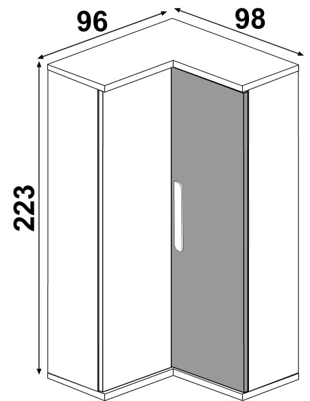 Corner wardrobe white + colours BO0 - TArt