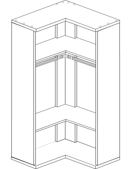 Corner wardrobe white + colours BO0 - MH