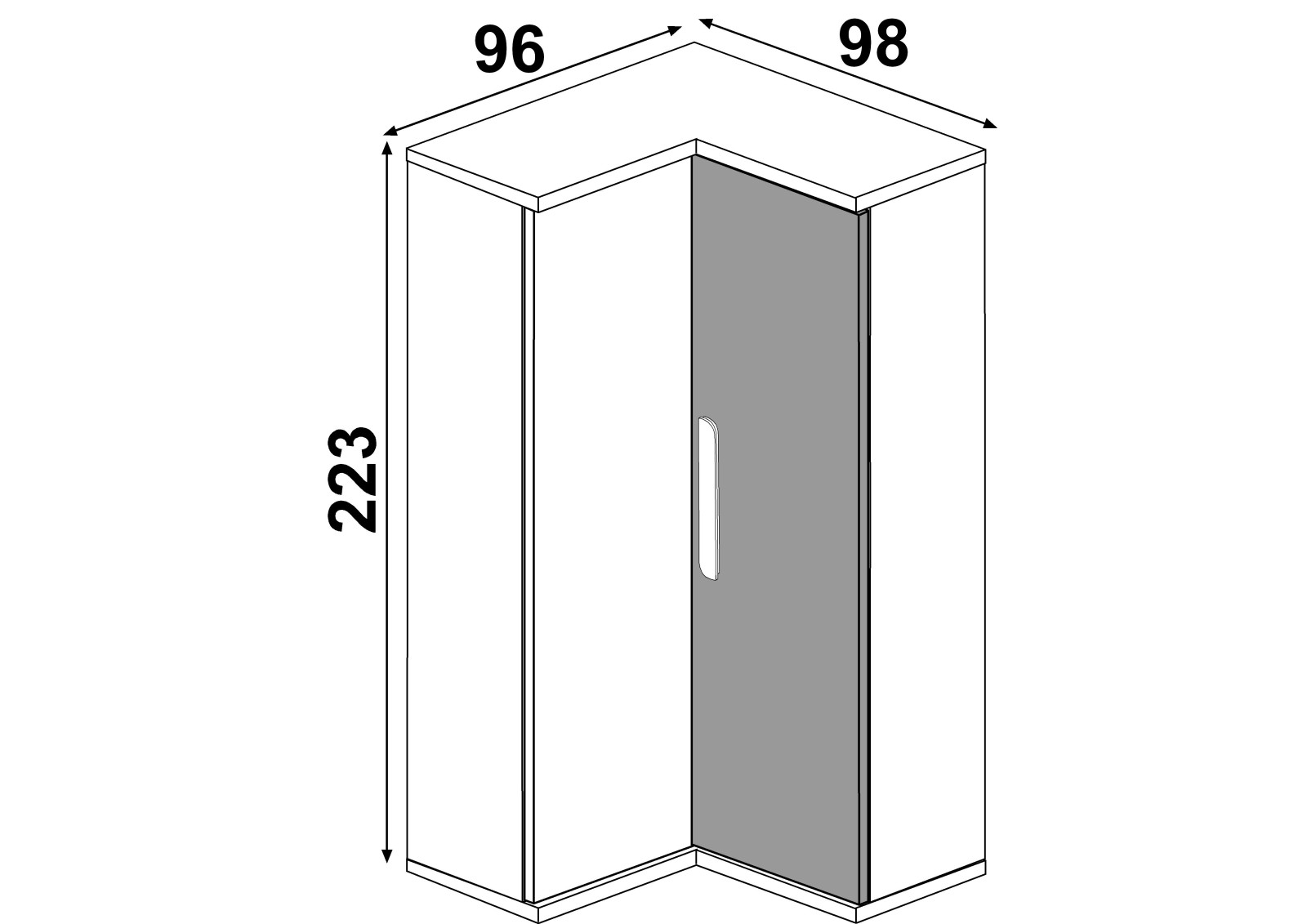 Corner wardrobe white + colours BO0 - MH