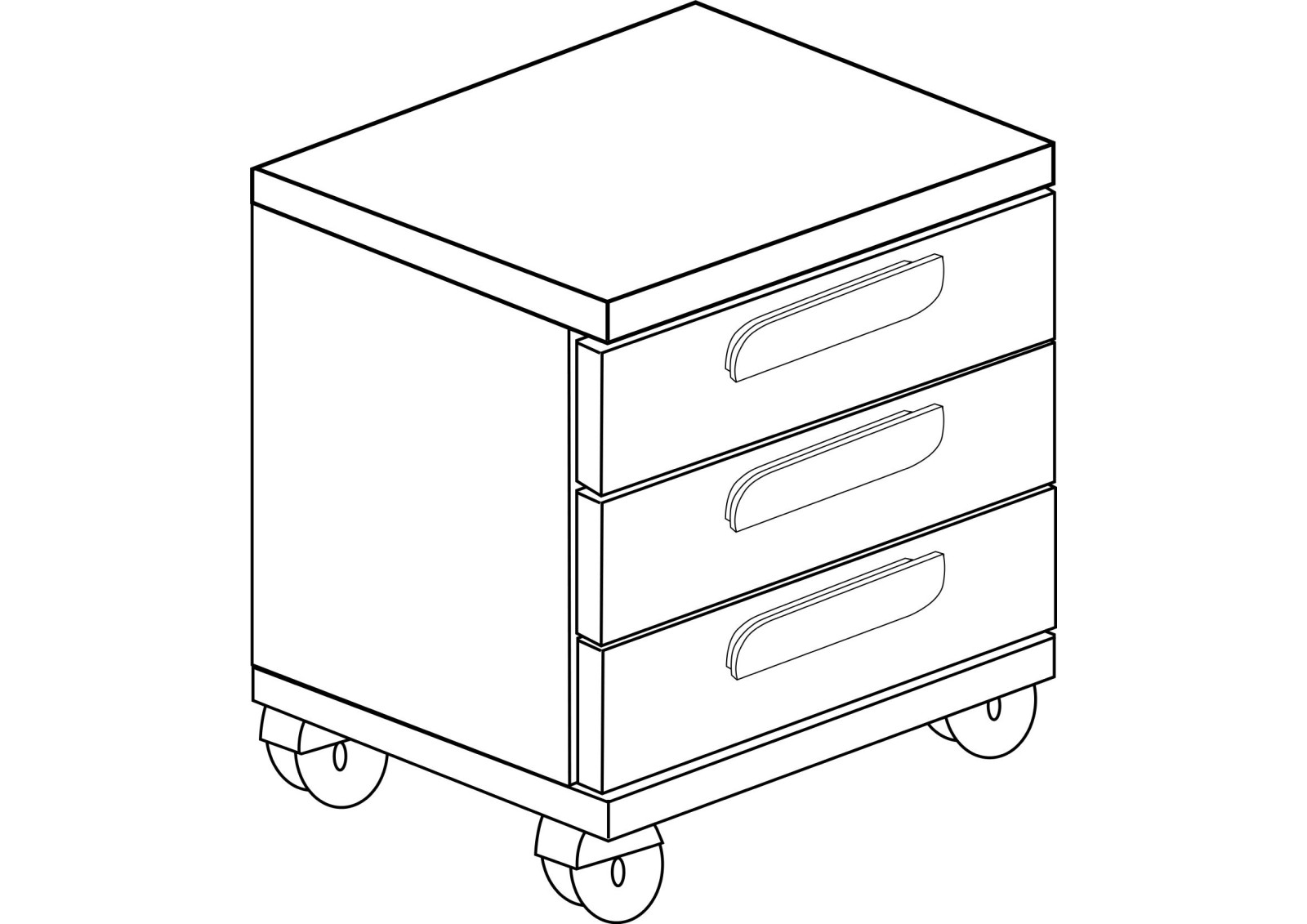 Nighstand 3 drawers Cascina + colours Bo0 -ArtH